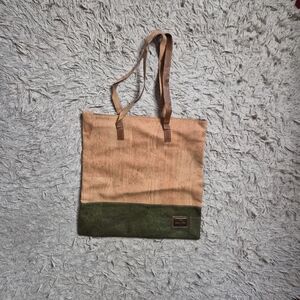 Montado Tote Cork Tan Green Minimalist Boho Bohemian Mother Earthy Granola Schoo